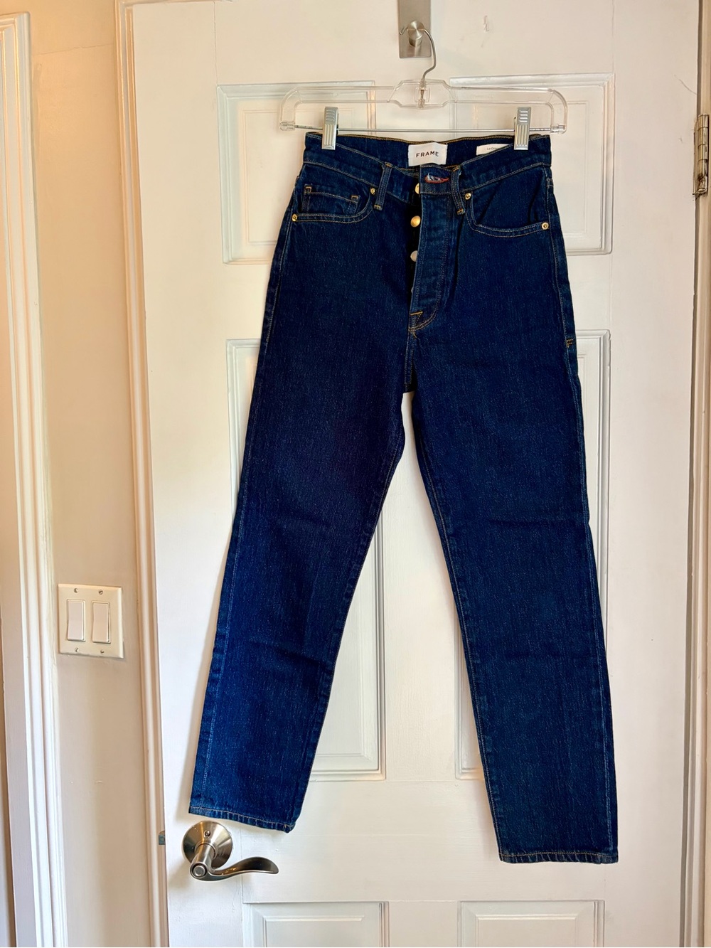 Frame Denim Women’s Dark Blue Straight-Leg Jeans